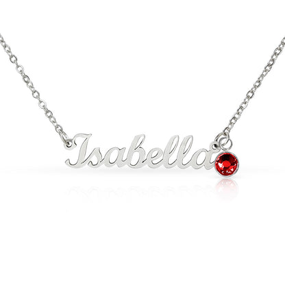 Collier Prénom Personnalisé avec Pierre de Naissance