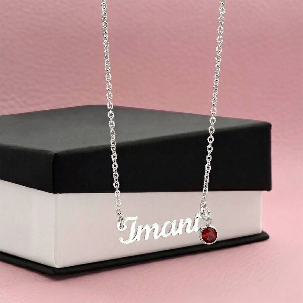 Collier Prénom Personnalisé avec Pierre de Naissance