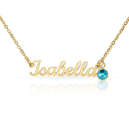 Collier Prénom Personnalisé avec Pierre de Naissance