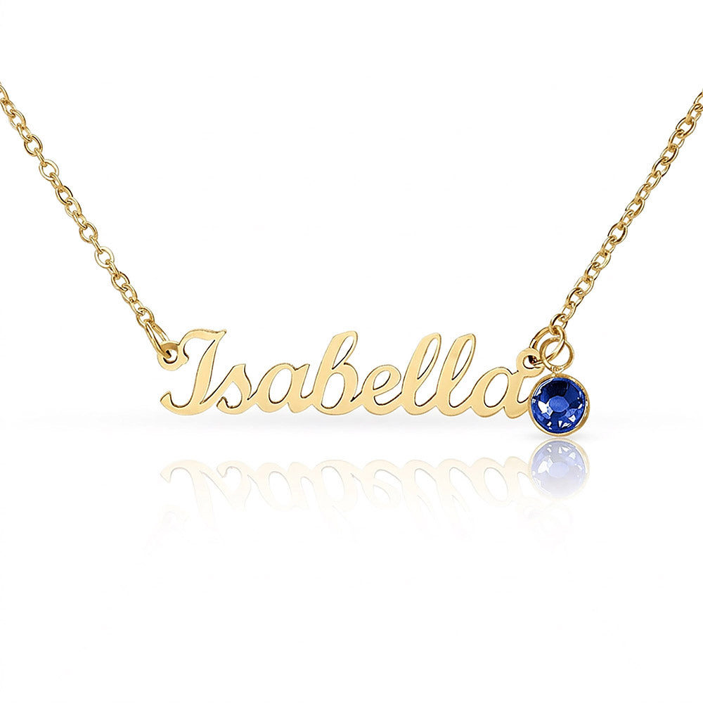 Collier Prénom Personnalisé avec Pierre de Naissance