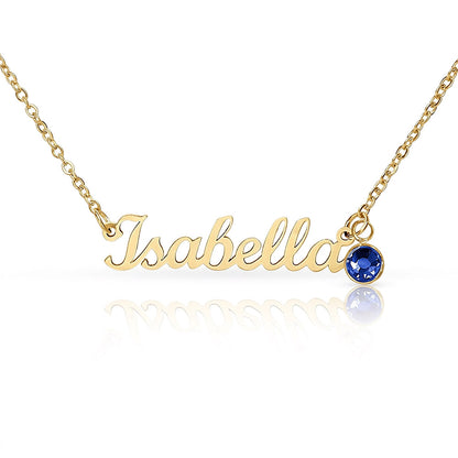 Collier Prénom Personnalisé avec Pierre de Naissance
