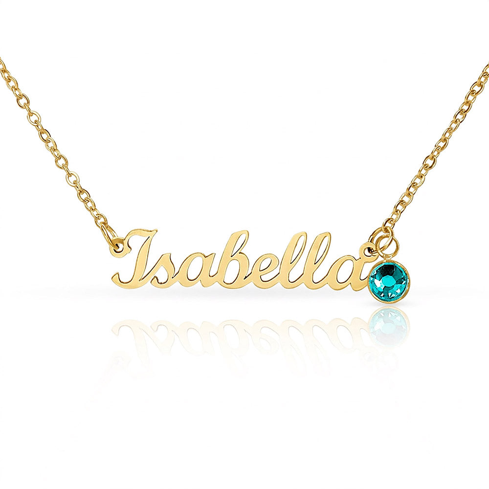 Collier Prénom Personnalisé avec Pierre de Naissance