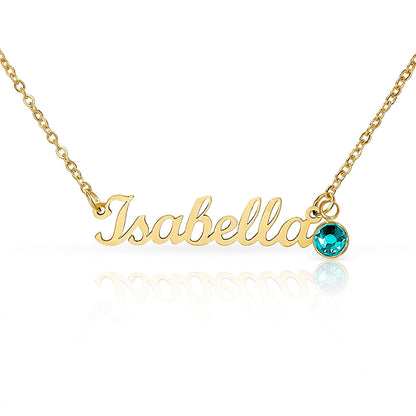 Collier Prénom Personnalisé avec Pierre de Naissance