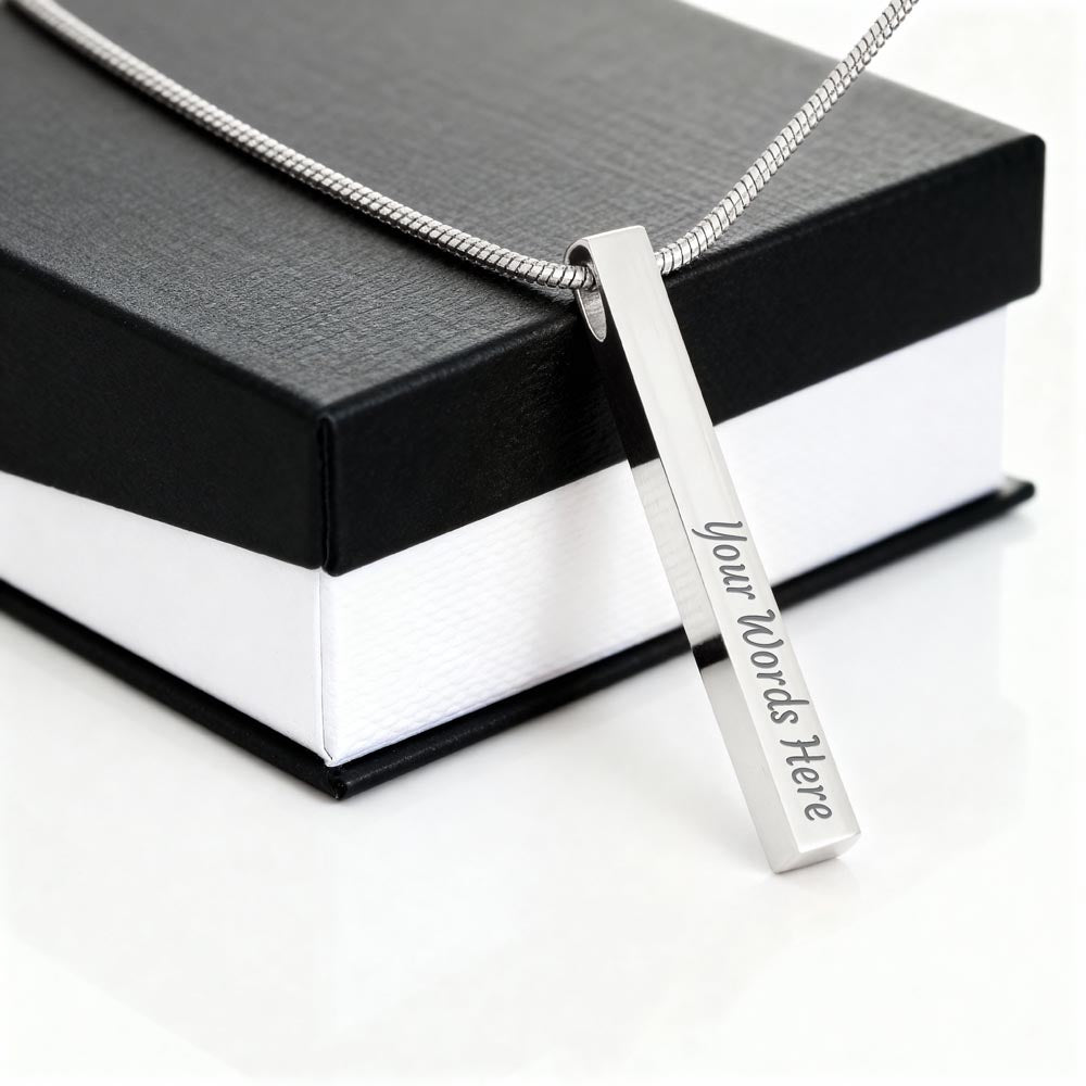 Collier Barre Verticale Gravée