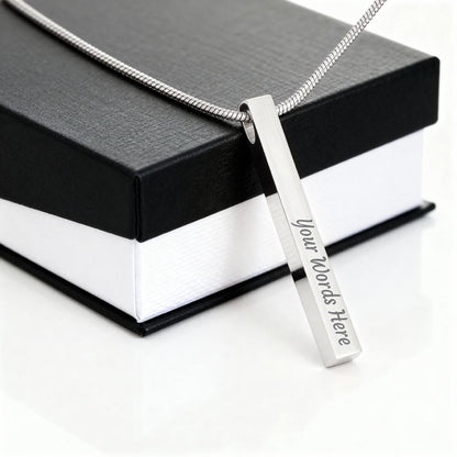 Collier Barre Verticale Gravée