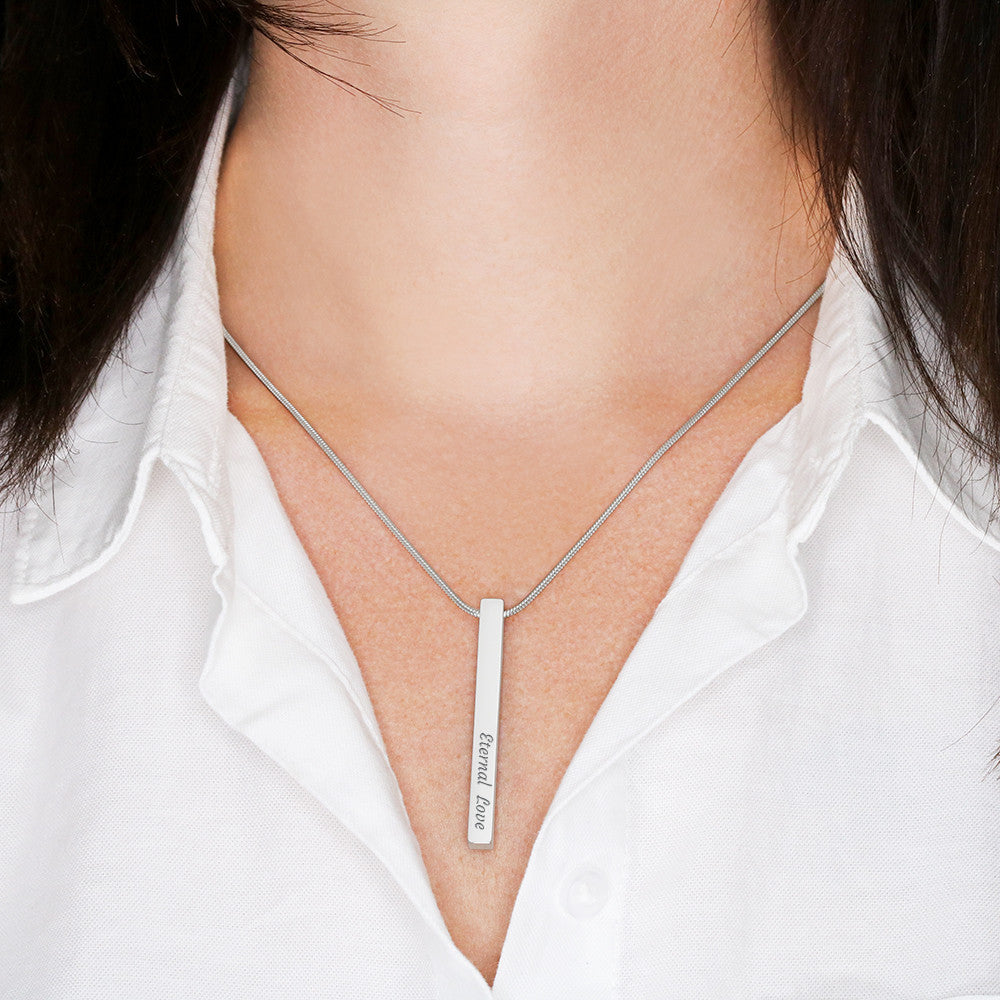Collier Barre Verticale Gravée