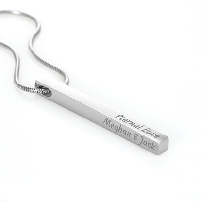 Collier Barre Verticale Gravée