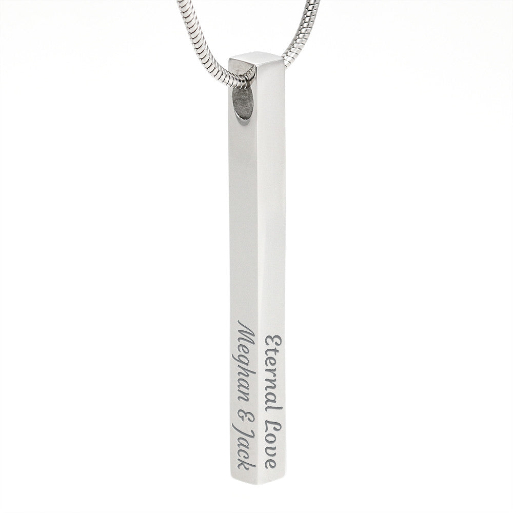 Collier Barre Verticale Gravée