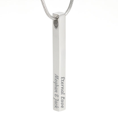 Collier Barre Verticale Gravée