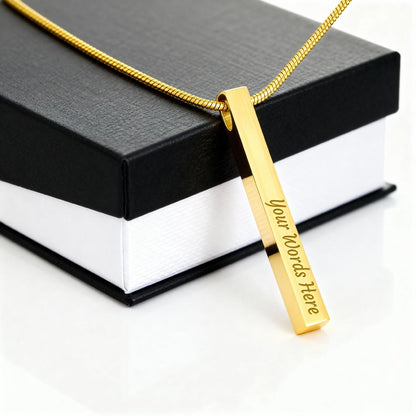 Collier Barre Verticale Gravée