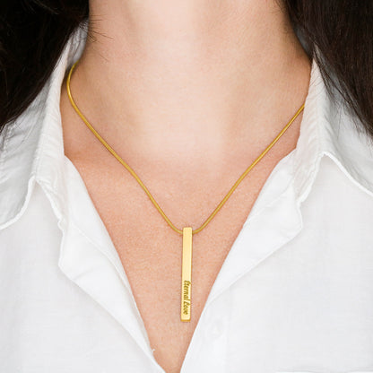 Collier Barre Verticale Gravée