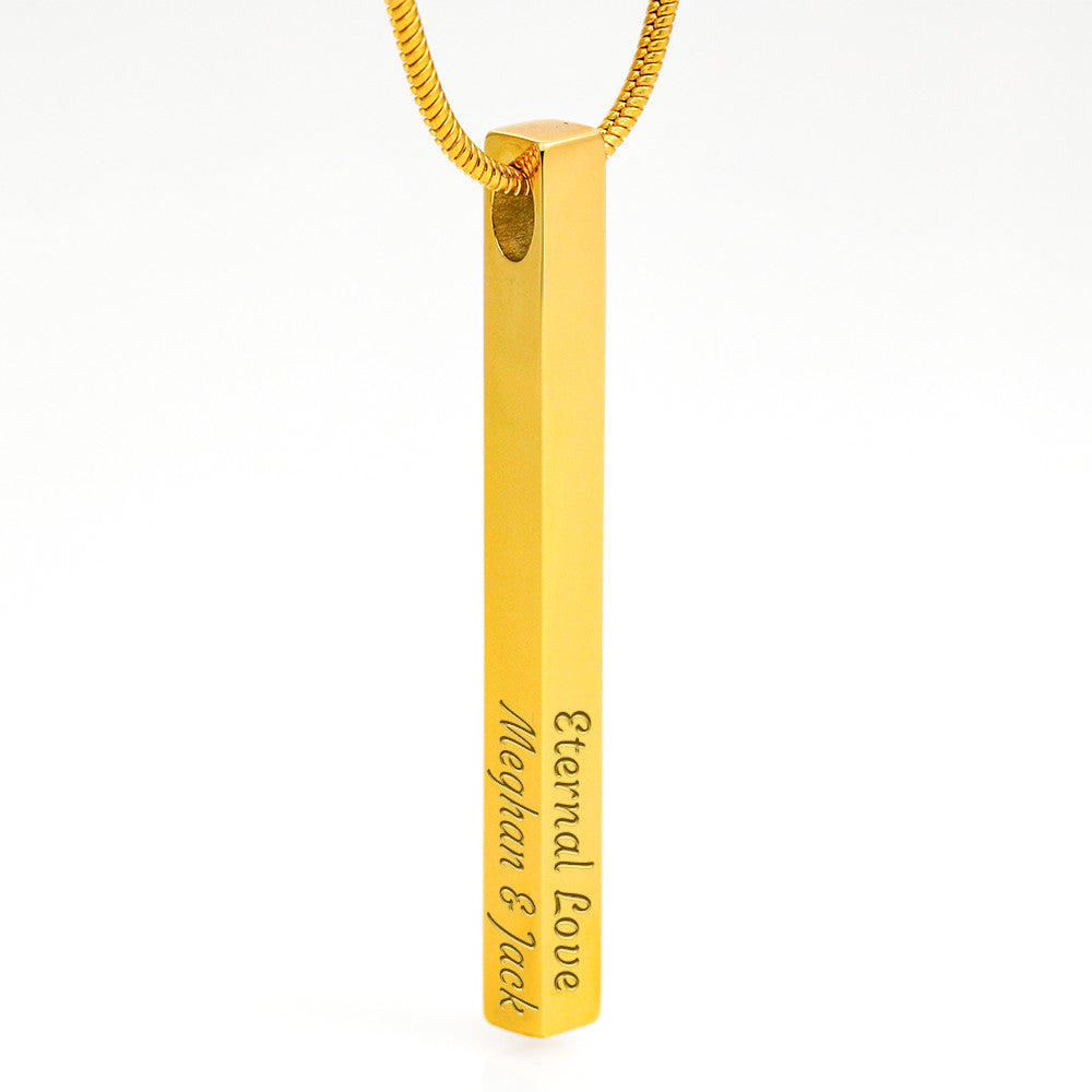 Collier Barre Verticale Gravée