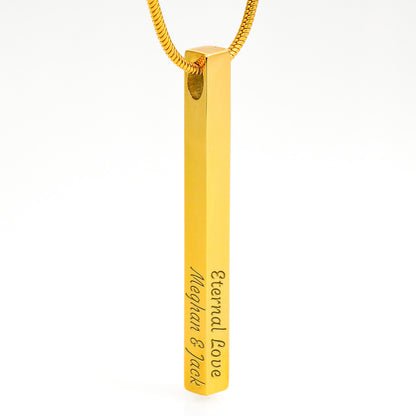 Collier Barre Verticale Gravée