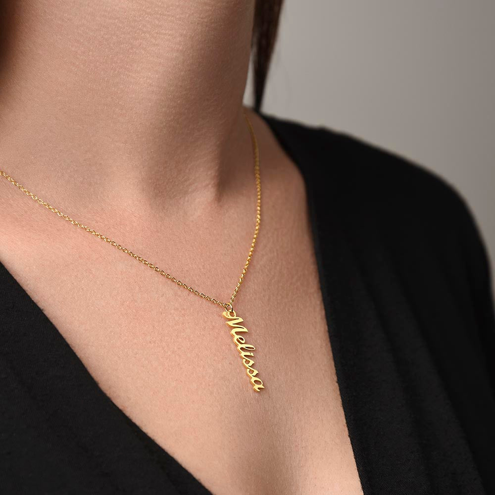 Collier Prénom Vertical Personnalisé