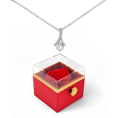 Collier Nœud d’Amour & Rose Éternelle