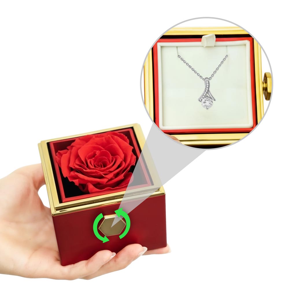 Collier Nœud d’Amour & Rose Éternelle