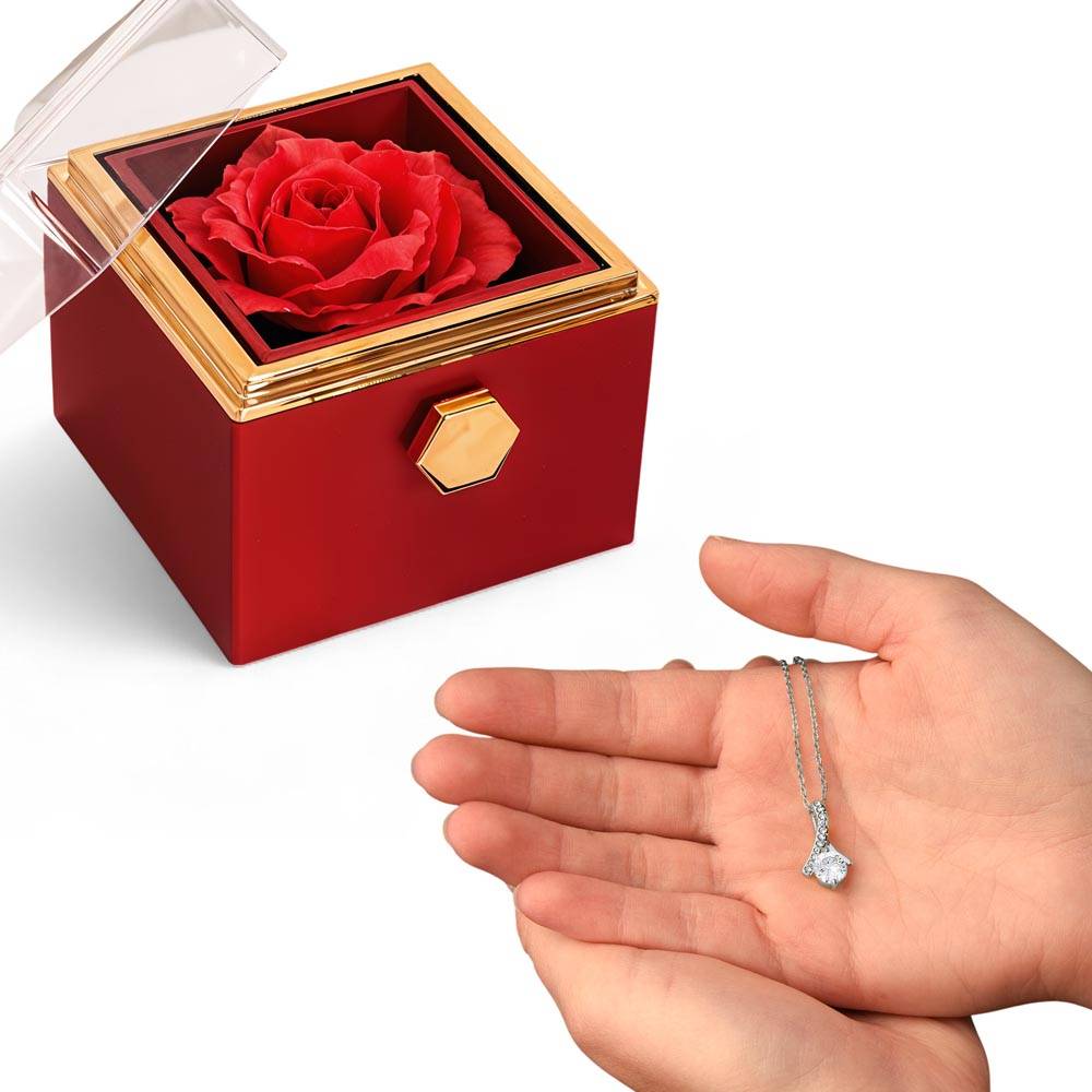 Collier Nœud d’Amour & Rose Éternelle