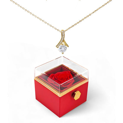 Collier Nœud d’Amour & Rose Éternelle