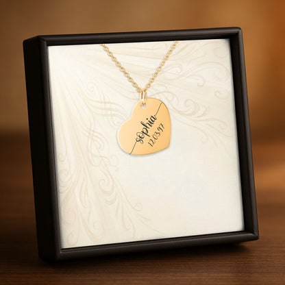 Collier Cœur Gravé