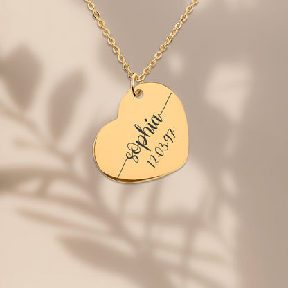 Collier Cœur Gravé
