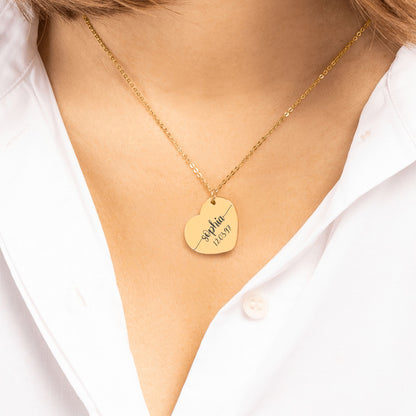 Collier Cœur Gravé