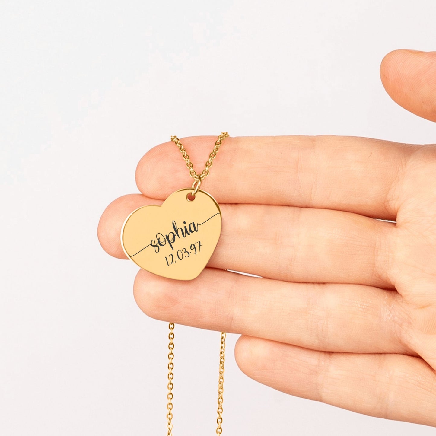 Collier Cœur Gravé
