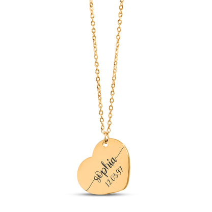 Collier Cœur Gravé