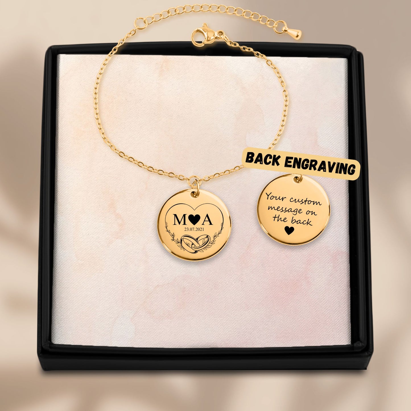Bracelet Médaille Gravée Personnalisé