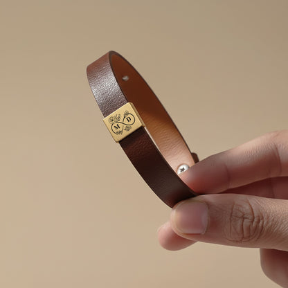 Bracelet Homme en Cuir Gravé Personnalisé