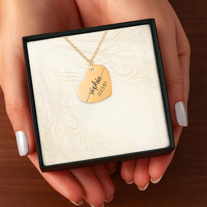 Collier Cœur Gravé