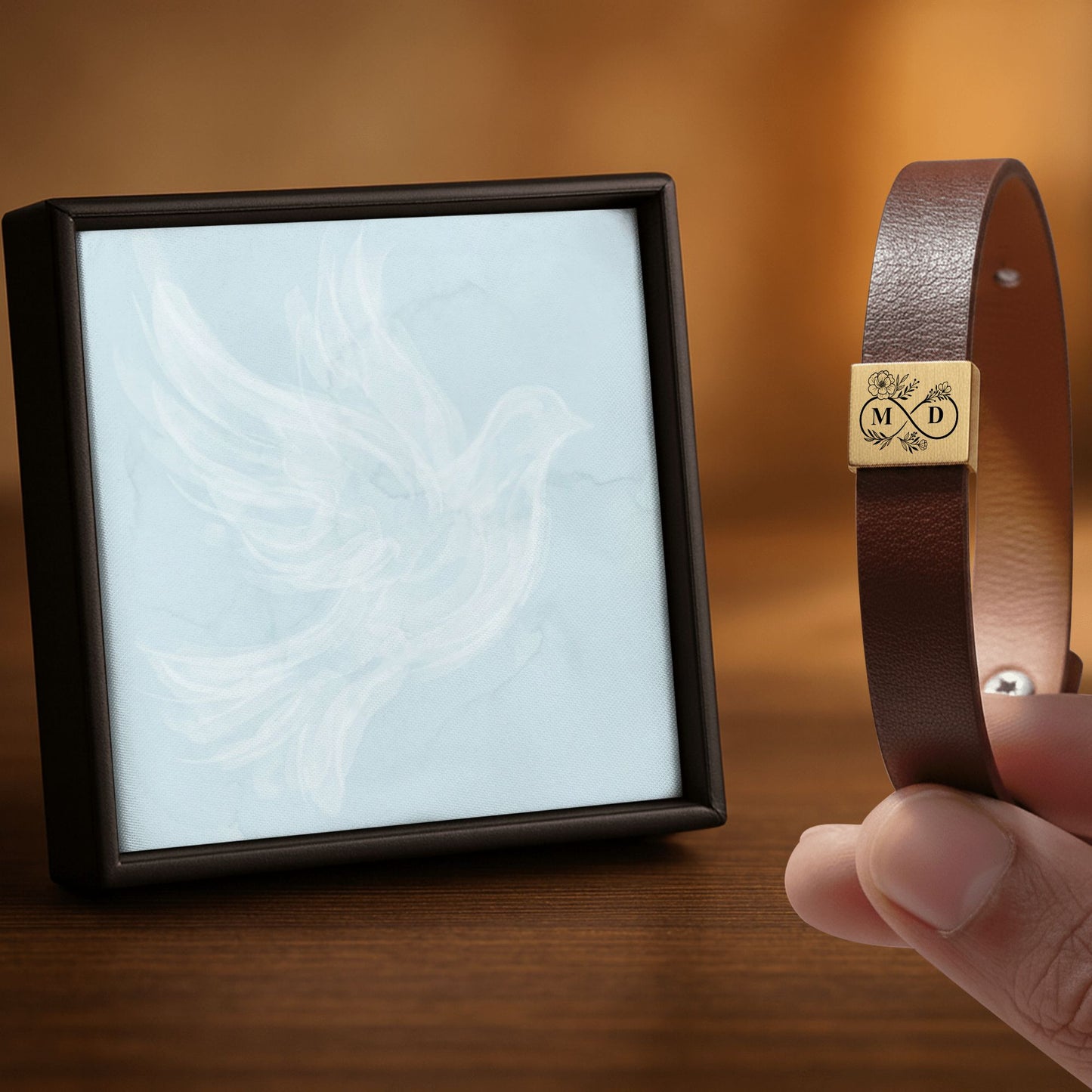 Bracelet Homme en Cuir Gravé Personnalisé