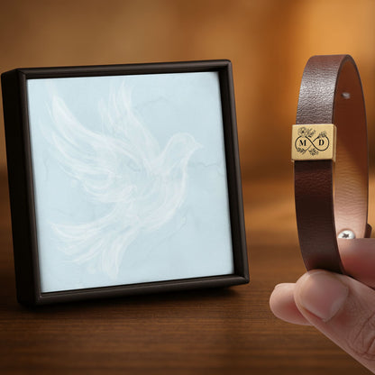 Bracelet Homme en Cuir Gravé Personnalisé