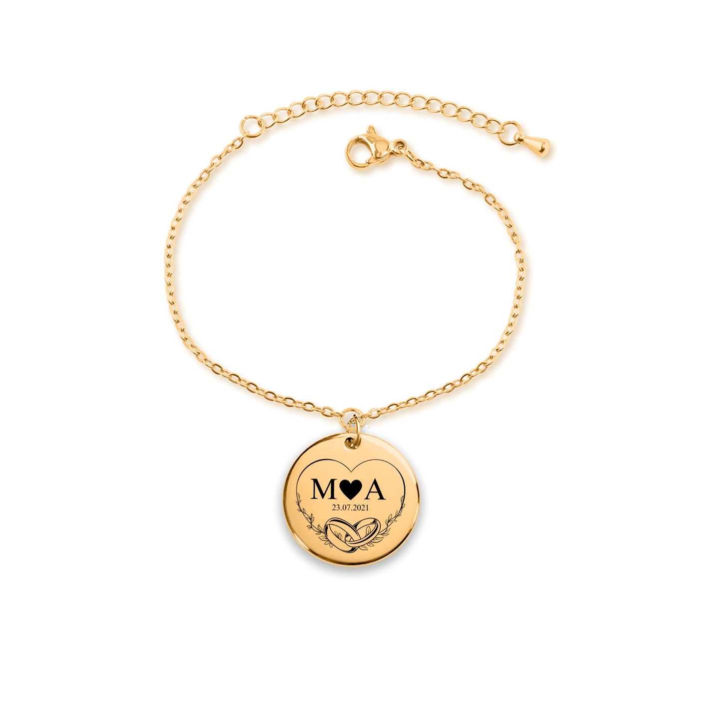 Bracelet Médaille Gravée Personnalisé
