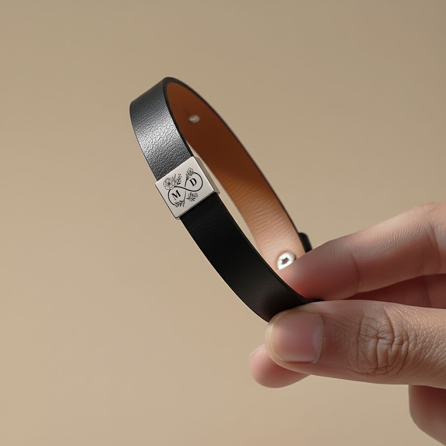 Bracelet Homme en Cuir Gravé Personnalisé